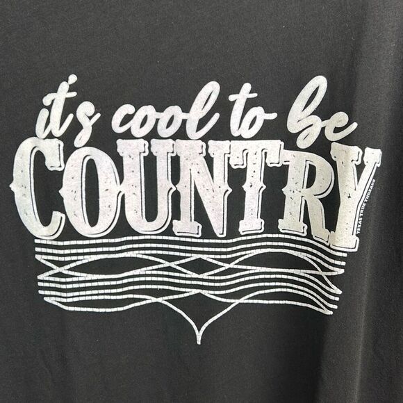NEW Texas True Threads "It's Cool To Be Country" Tshirt Sz 2XL Short Sleeve Blac - Picture 2 of 6